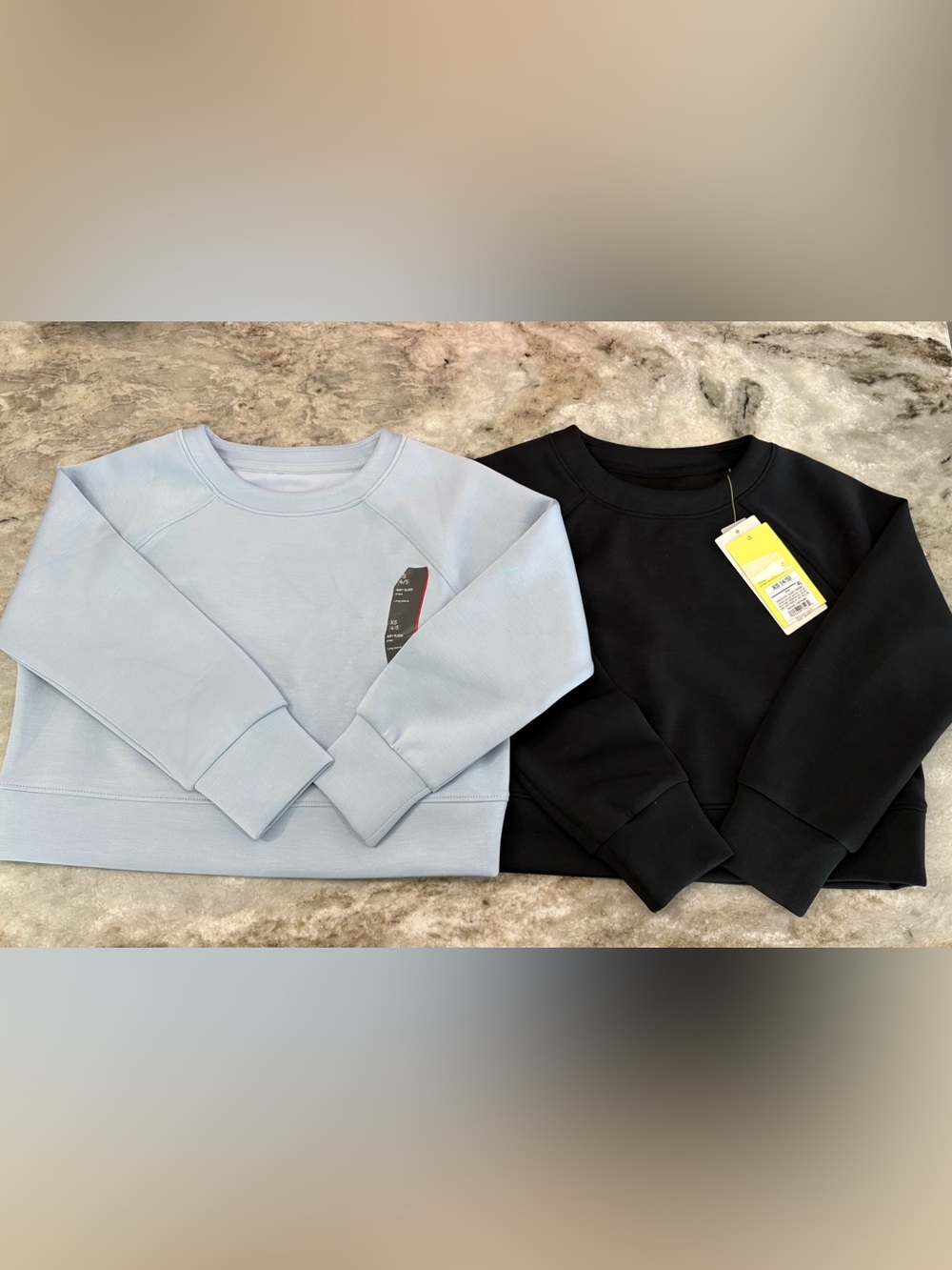 NWT 2x Girls All in Motion Airy Sleek Pullover Bundle XS 4/5 Light Blue/Black